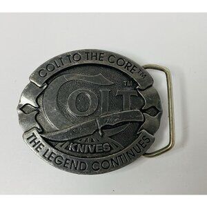 Colt Knives Belt Buckle Pewter United Cutlery Brand Bergamot Made in the USA